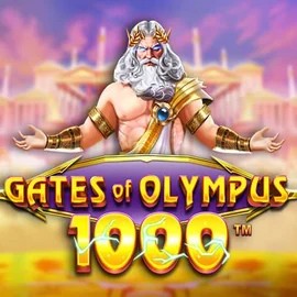 Gates of Olympus 1000 online game logo by Pragmatic Play on slottica-casino.eu