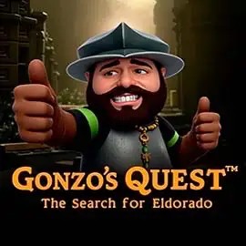 Slots logo of Gonzo's Quest from NetEnt at Slottica Casino
