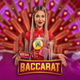 Mega Baccarat slot logo by Pragmatic Play at Slottica Casino