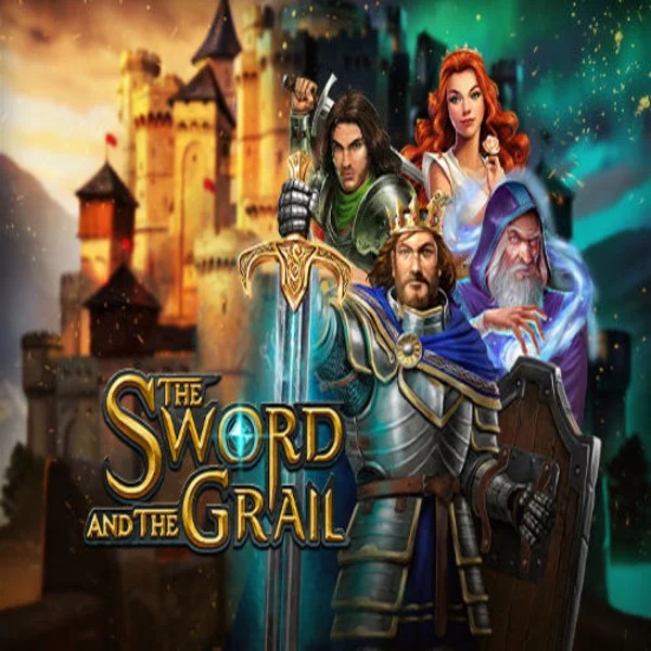The Sword and the Grail slot logo by Play'n GO at Slottica Casino